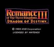 Romance of the Three Kingdoms III: Dragon of Destiny