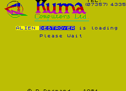 Игра Alien Destroyer (ZX Spectrum)