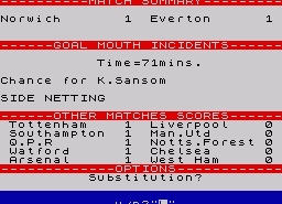 Игра Football Fever (ZX Spectrum)
