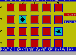 Игра Picture Pairs (ZX Spectrum)