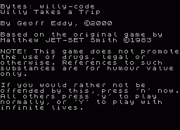 Игра Willy Takes a Trip (ZX Spectrum)