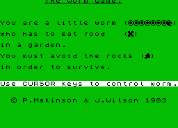 Игра Worm Attack (ZX Spectrum)