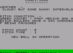 Игра International Cricket on Tour 2 - 3, 4 & 5 Days (ZX Spectrum)